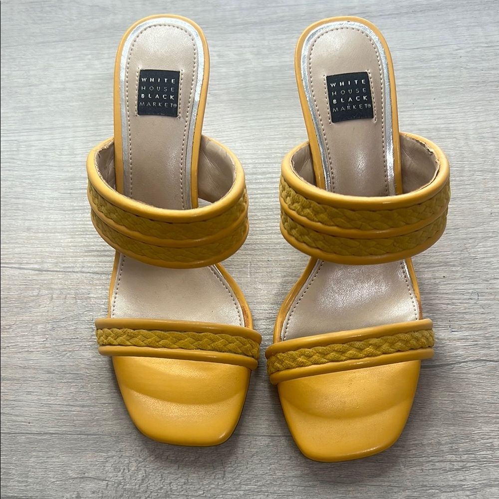 Never Worn, White House Black Market  Size 6 1/2 Yellow Heels
